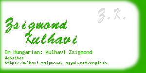 zsigmond kulhavi business card